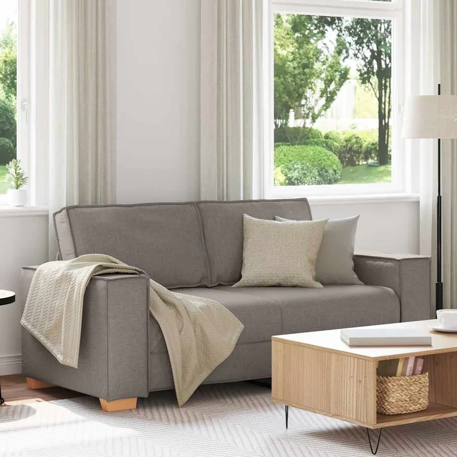 Canapé 2 places Taupe 180x78x84 cm Tissu