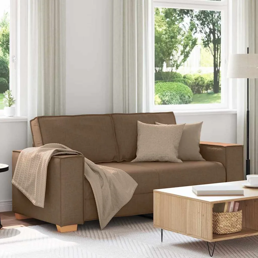 Canapé 2 places Marron 180x78x84 cm Tissu