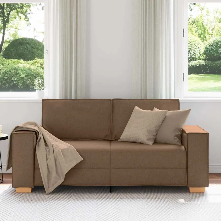 Canapé 2 places Marron 180x78x84 cm Tissu - 3