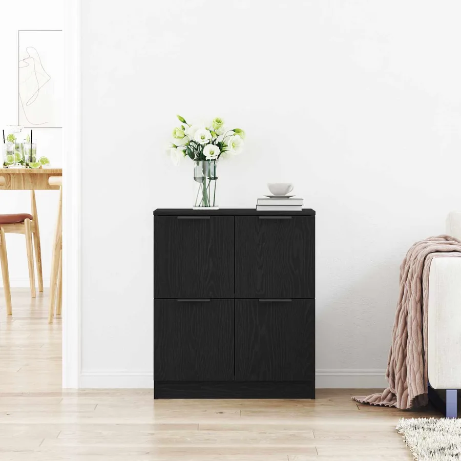 Buffet Chêne noir 60 x 30 x 70 cm Bois d'ingénierie - 4