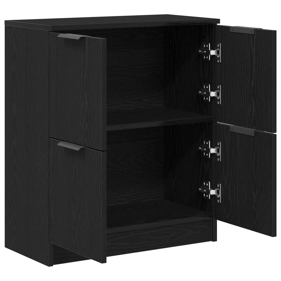 Buffet Chêne noir 60 x 30 x 70 cm Bois d'ingénierie - 5