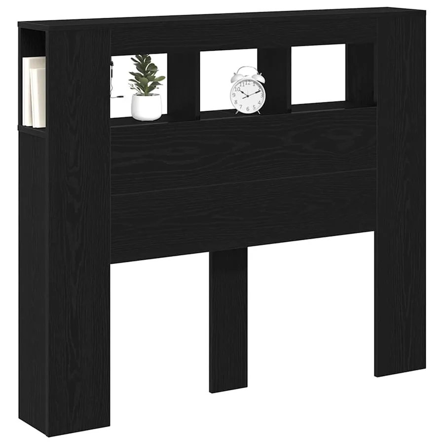 Tête de lit LED avec étagère Chêne noir 120 x 18,5 x 103,5 cm - 3