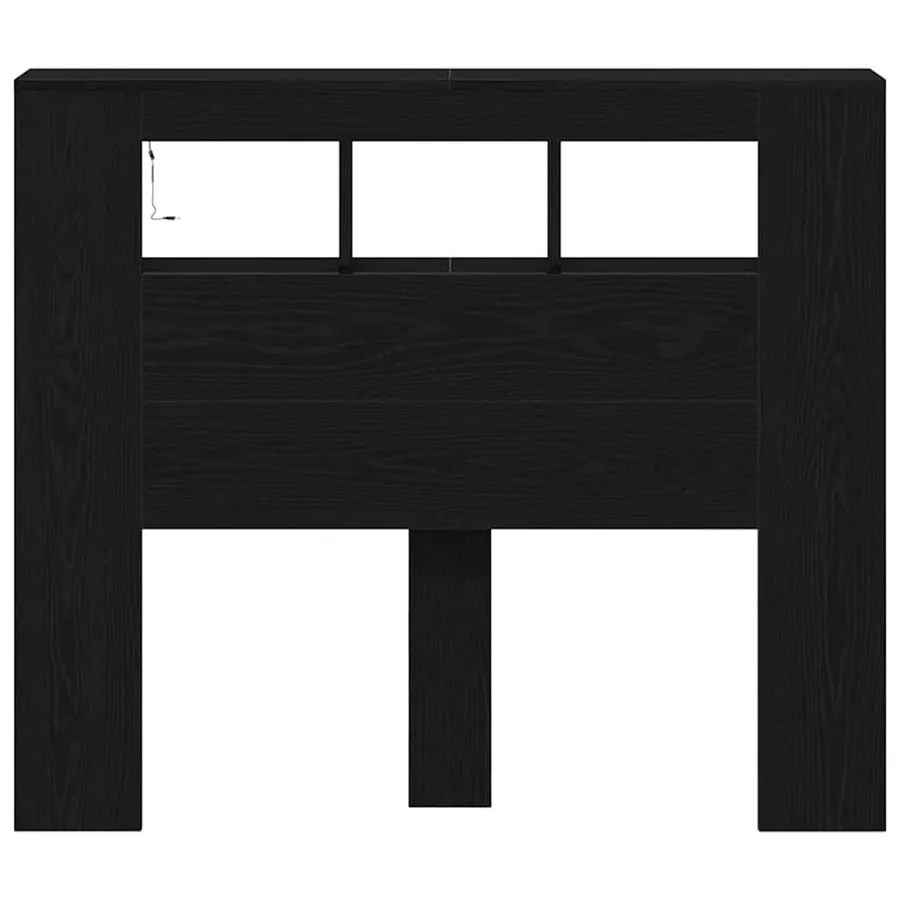 Tête de lit LED avec étagère Chêne noir 120 x 18,5 x 103,5 cm - 7