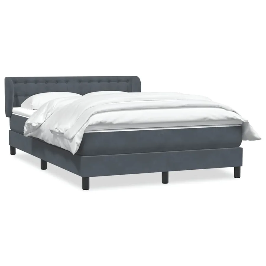 Sommier à lattes de lit et matelas gris foncé 160x220cm velours - 2