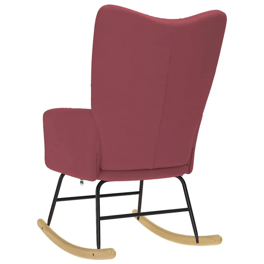 Chaise à bascule Rouge bordeaux Tissu - 5