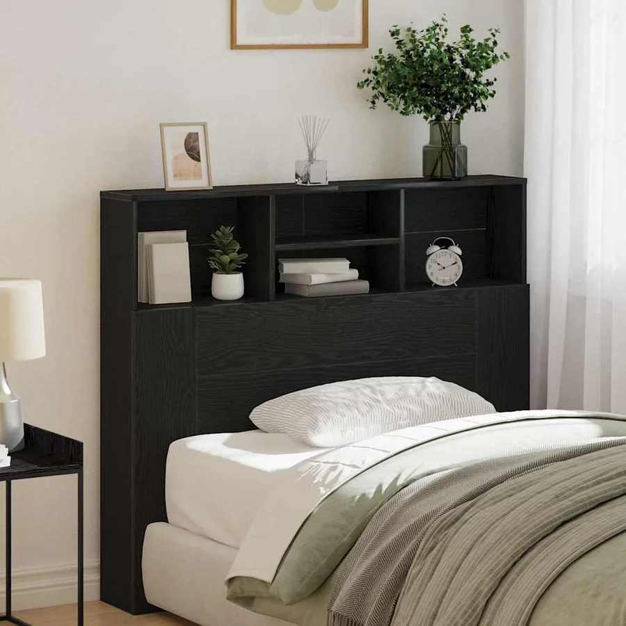 Cabinet de Tête de Lit Chêne noir 120 x 19 x 103,5 cm - 4