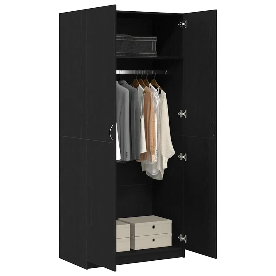 Armoire Chêne noir 90 x 52 x 200 cm Bois d'ingénierie - 3