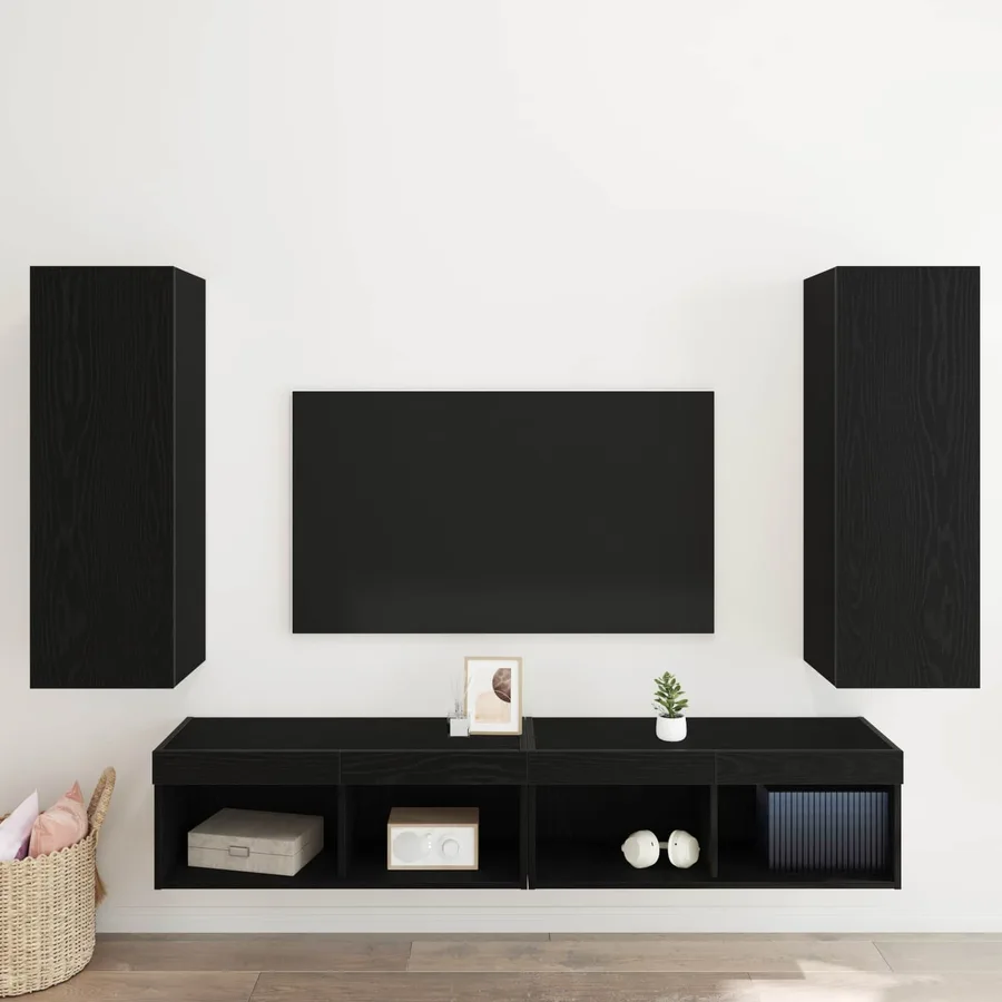 Meuble TV mural 2 pcs Chêne noir 30,5 x 28,5 x 90 cm - 4