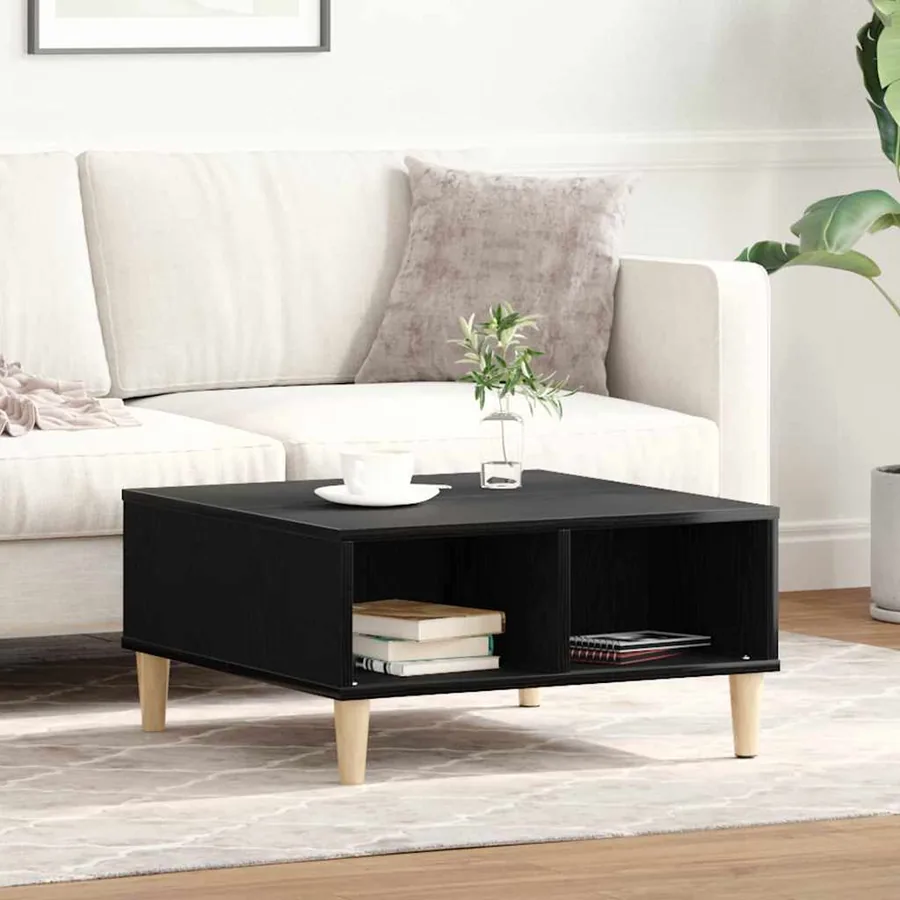 Table basse Chêne noir 60 x 60 x 30 cm Bois d'ingénierie
