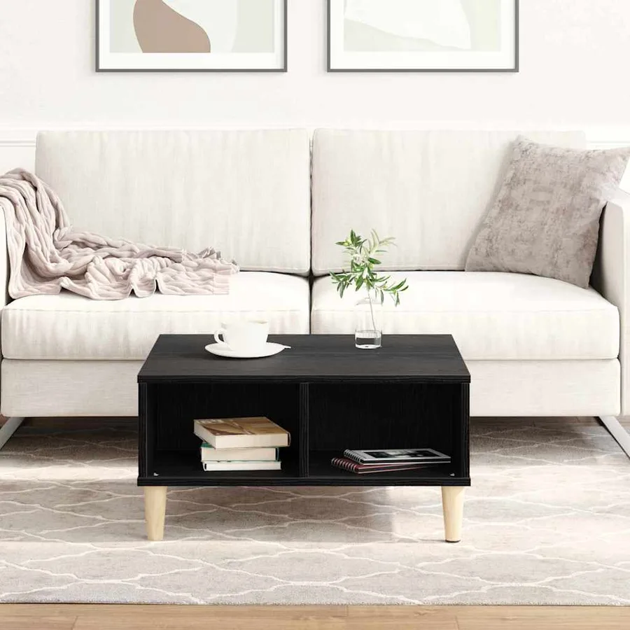 Table basse Chêne noir 60 x 60 x 30 cm Bois d'ingénierie - 4