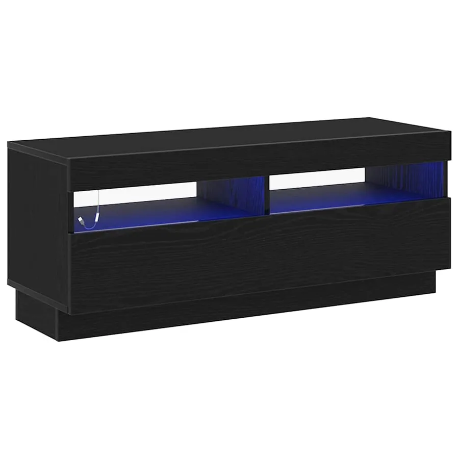 Meuble TV Chêne noir 100 x 35 x 40 cm Bois d'ingénierie - 2