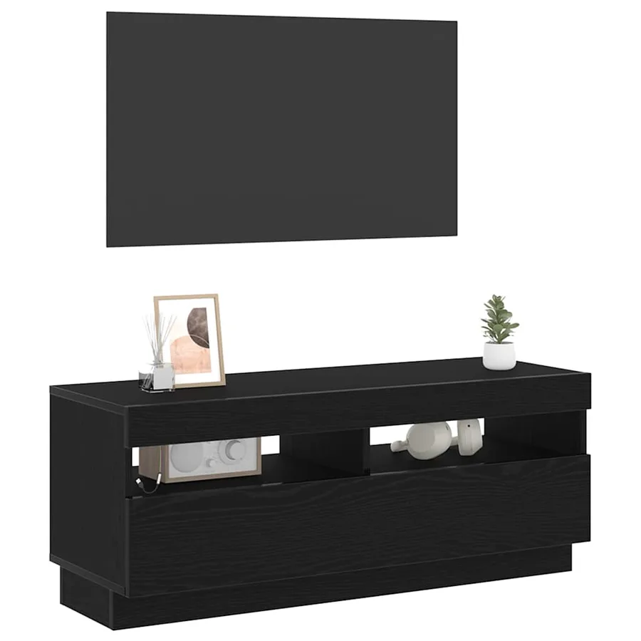 Meuble TV Chêne noir 100 x 35 x 40 cm Bois d'ingénierie - 3