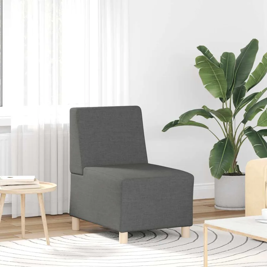 Canapé modulaire sans accoudoirs Gris foncé 55 cm Tissu
