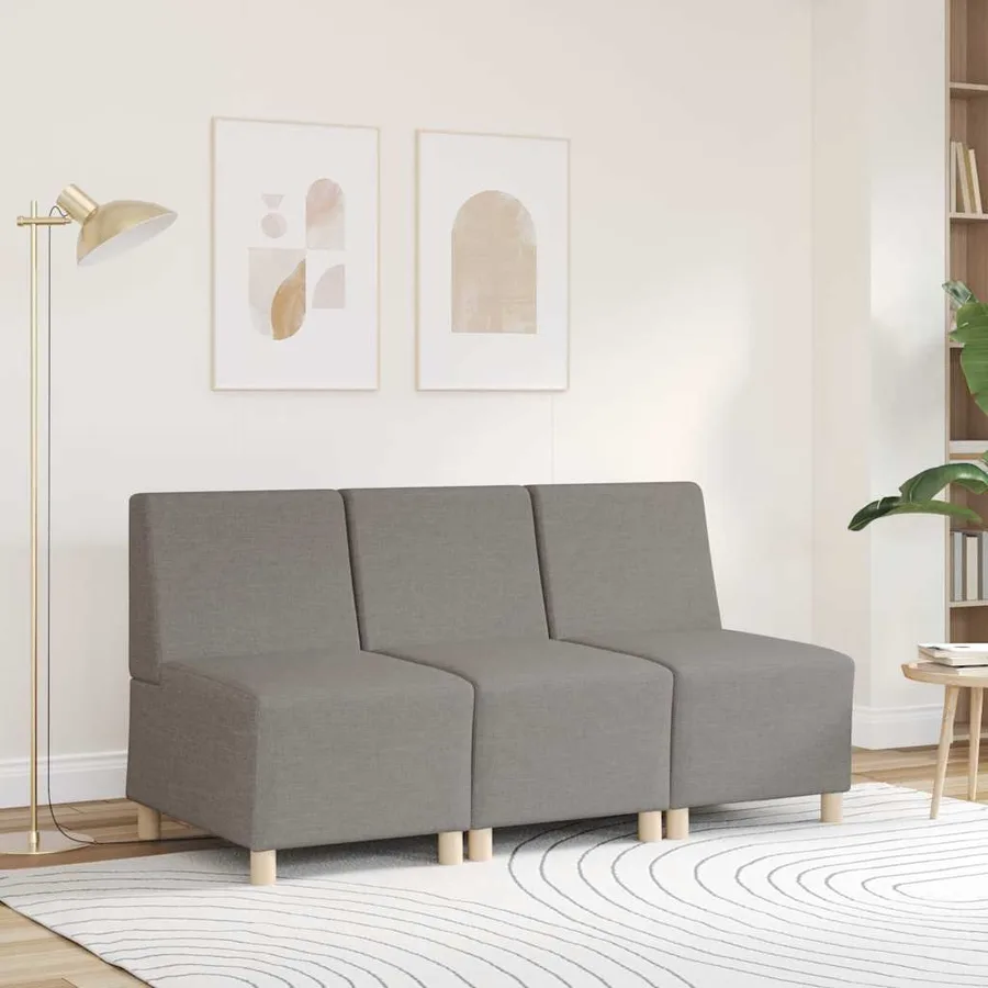 Canapé modulaire sans accoudoirs Taupe 55 cm Tissu - 3