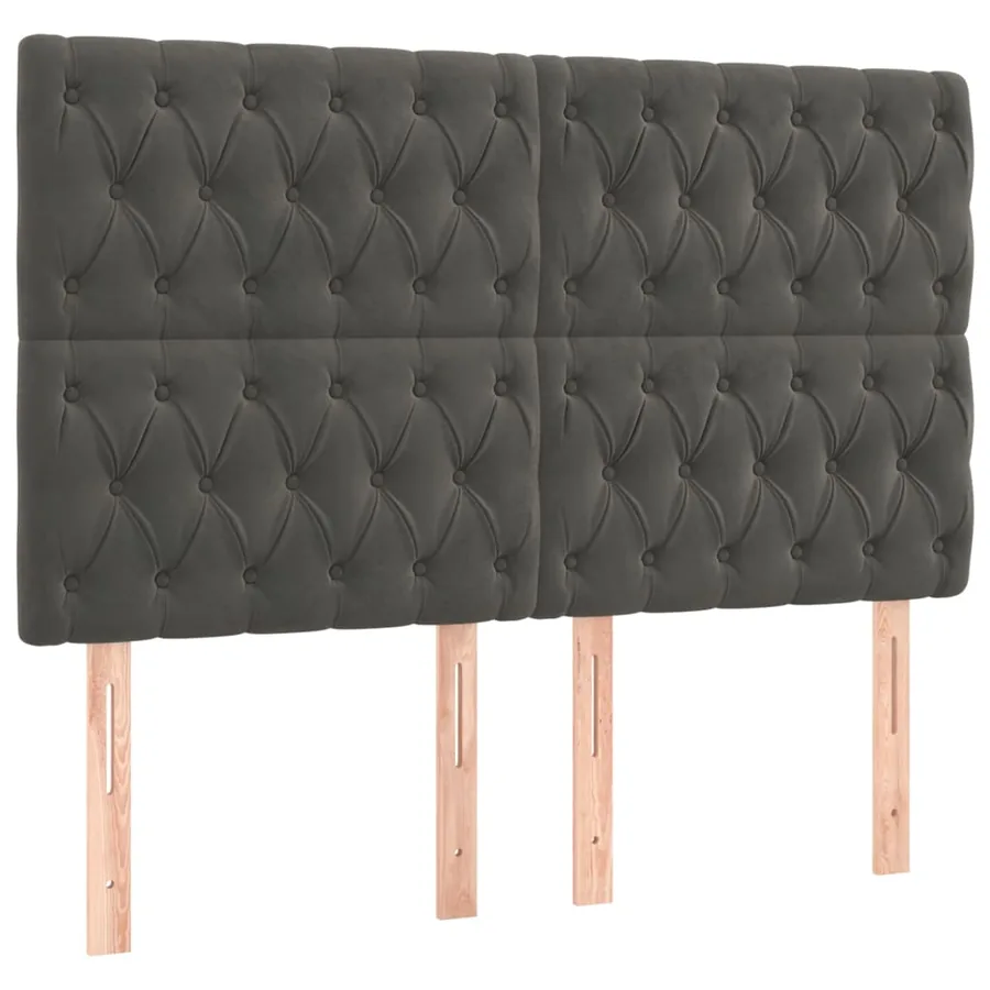Sommier à lattes de lit matelas et LED Gris foncé 140x200 cm - 7
