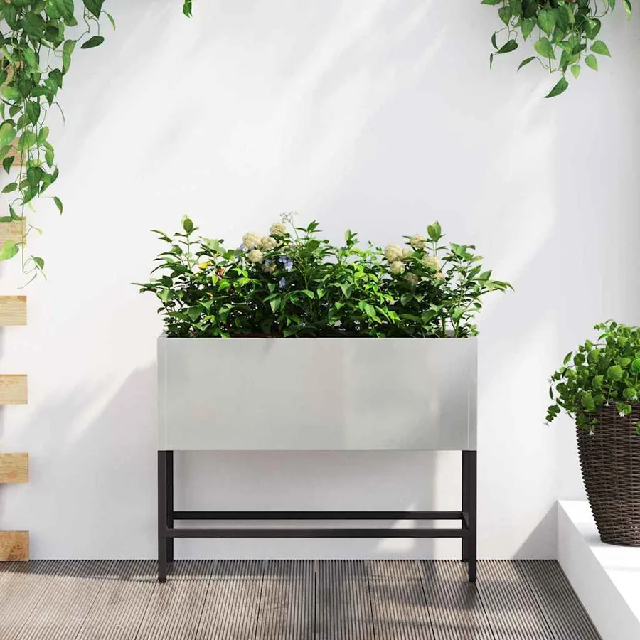 Bac de jardin surélevé Argent 60 x 26 x 45 cm Acier inoxydable
