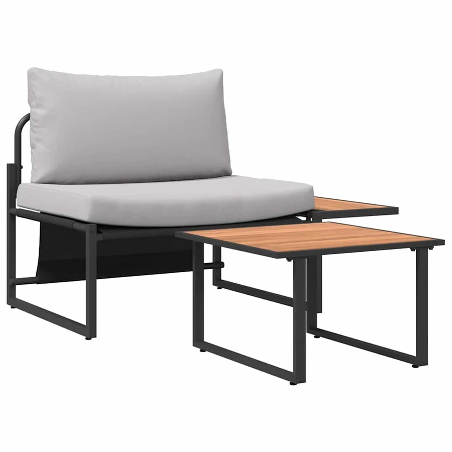 Ensemble de canapé de jardin 2 pcs Gris clair Acier - 6