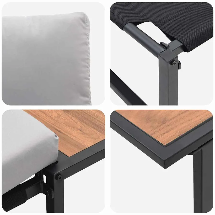Ensemble de canapé de jardin 2 pcs Gris clair Acier - 9