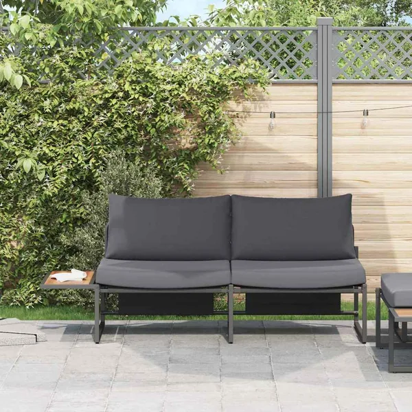Canapé de jardin Anthracite 200,5 x 70 x 85,5 cm Acier