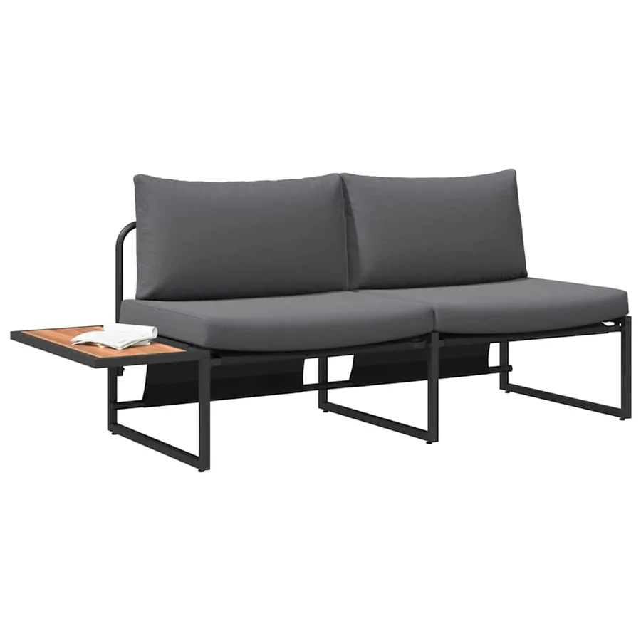 Canapé de jardin Anthracite 200,5 x 70 x 85,5 cm Acier - 3