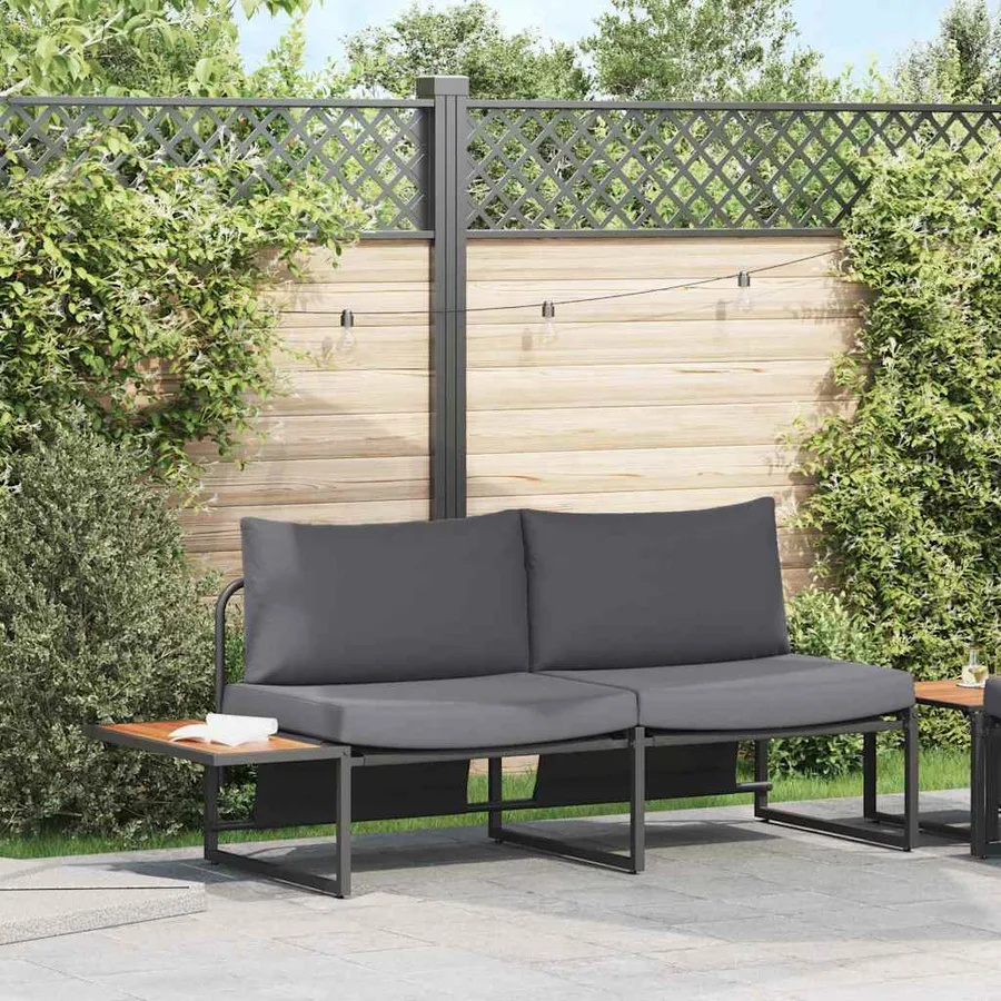 Canapé de jardin Anthracite 200,5 x 70 x 85,5 cm Acier - 4