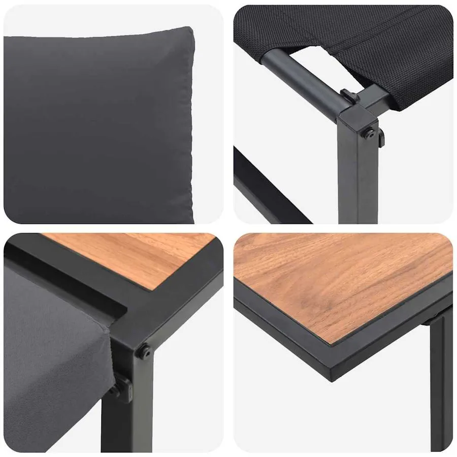 Ensemble de salle à manger pour jardin 3 pcs Anthracite Acier - 8