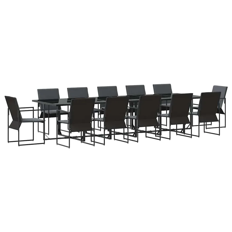 Ensemble de salle à manger pour jardin 13 pcs Noir Acier - 2