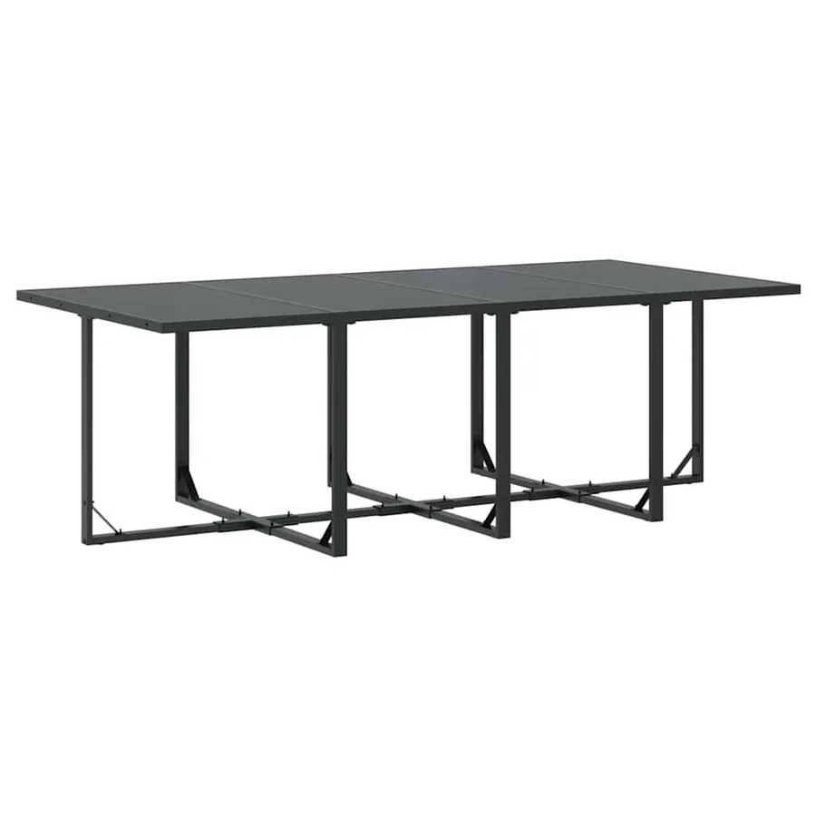 Ensemble de salle à manger pour jardin 9 pcs Noir Acier - 4