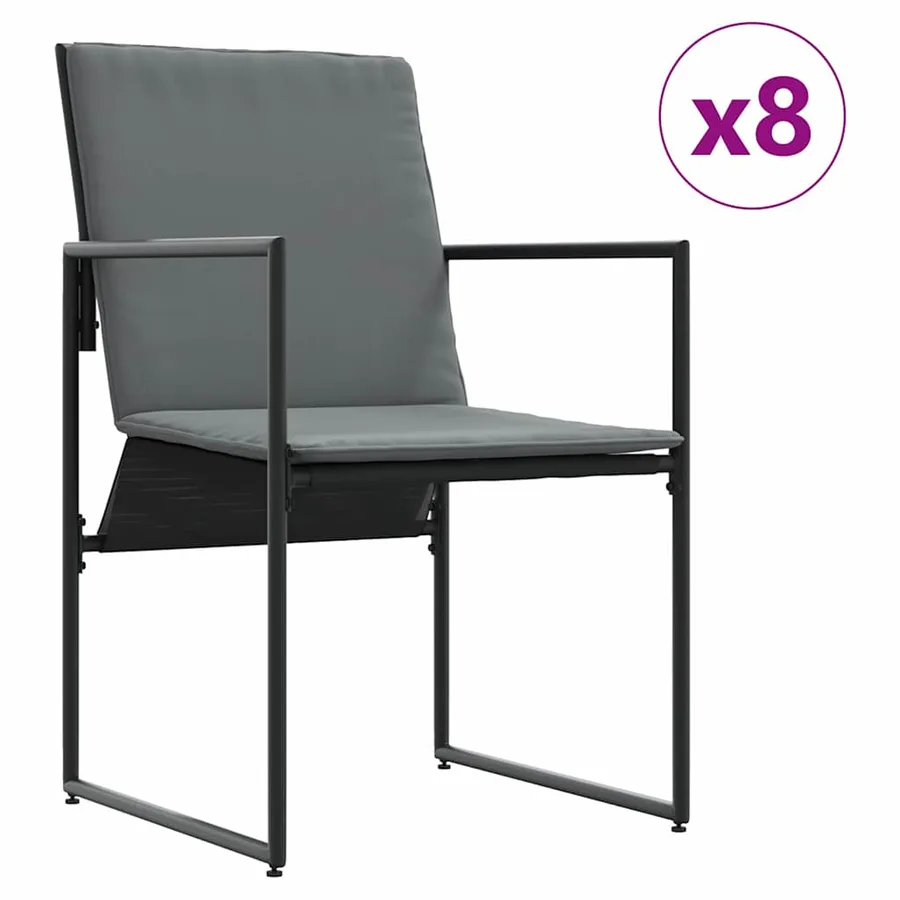 Ensemble de salle à manger pour jardin 9 pcs Noir Acier - 5