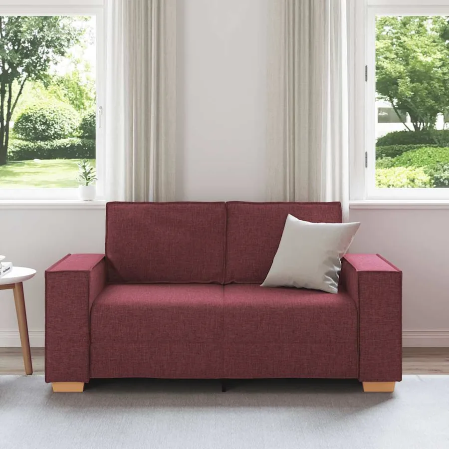 Canapé 2 places Rouge vin 160x78x84 cm Tissu - 3