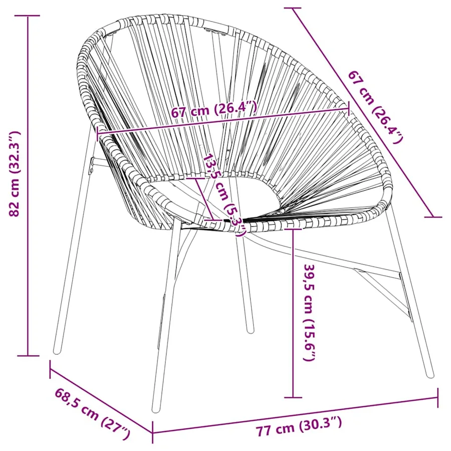 Chaise œuf de jardin noir et gris clair résine tressée - 8