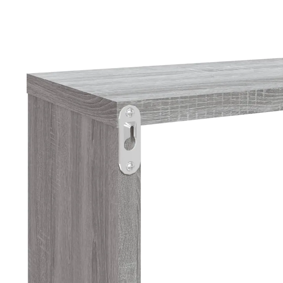 Étagères murales cubiques 2 pcs Sonoma gris 80x15x26,5 cm - 8