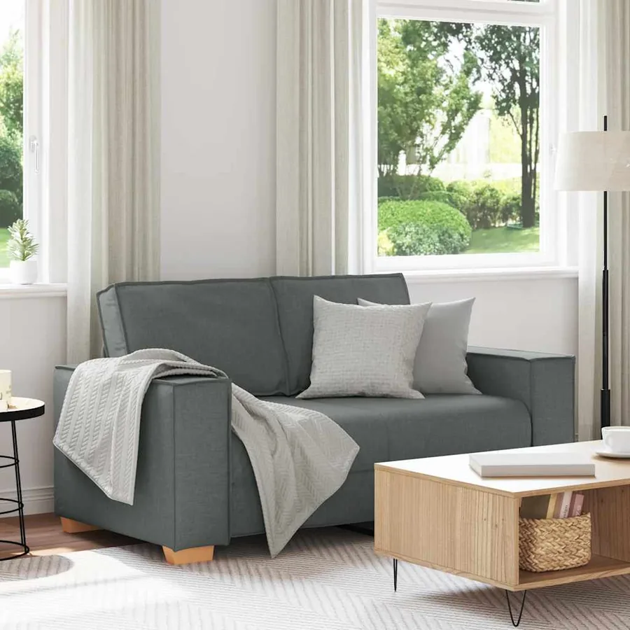 Canapé 2 places Gris foncé 160x78x84 cm Tissu