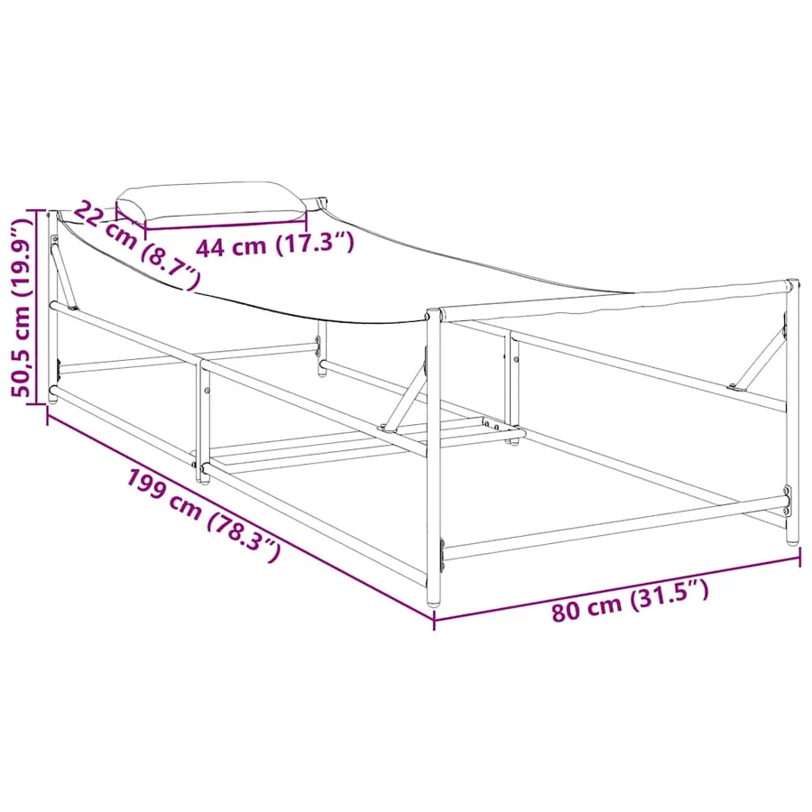 Transat de Jardin 2 pcs Noir Acier enduit de poudre - 10