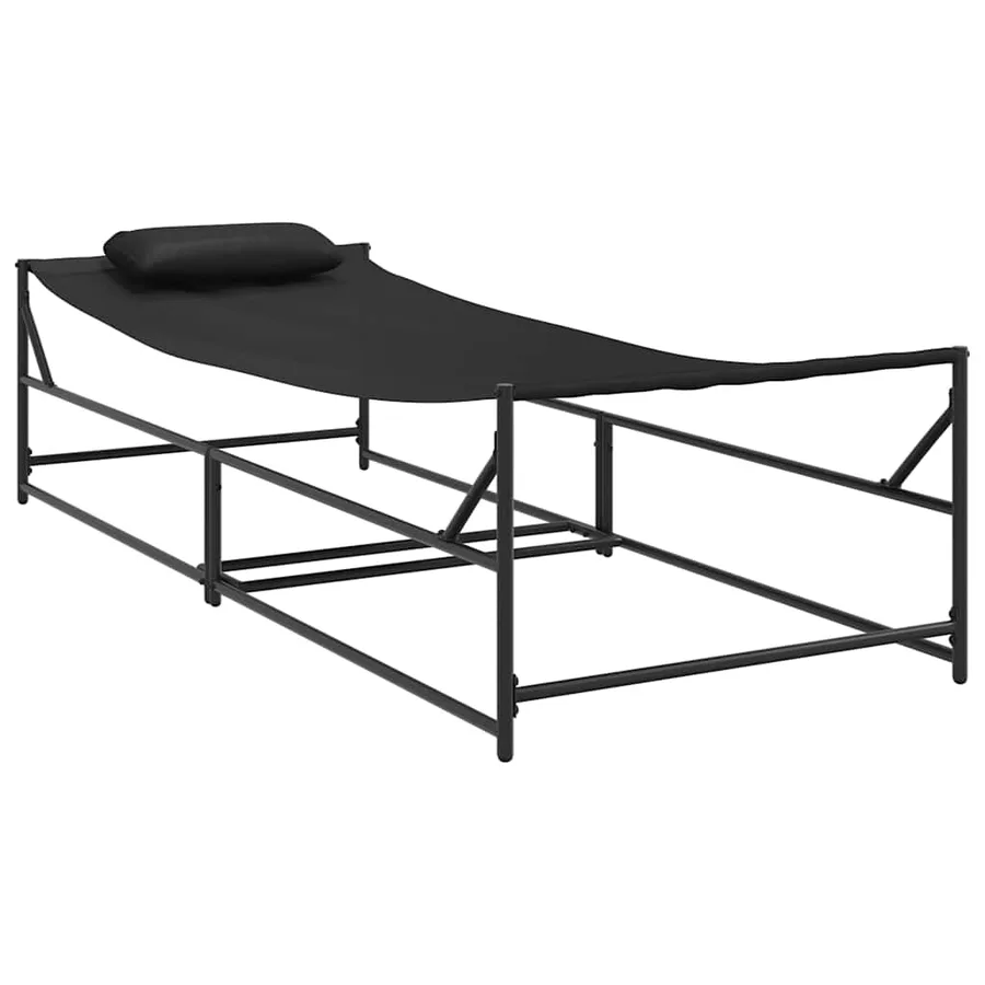 Transat de Jardin 2 pcs Noir Acier enduit de poudre - 2