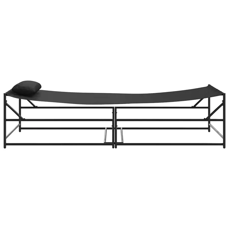 Transat de Jardin 2 pcs Noir Acier enduit de poudre - 6