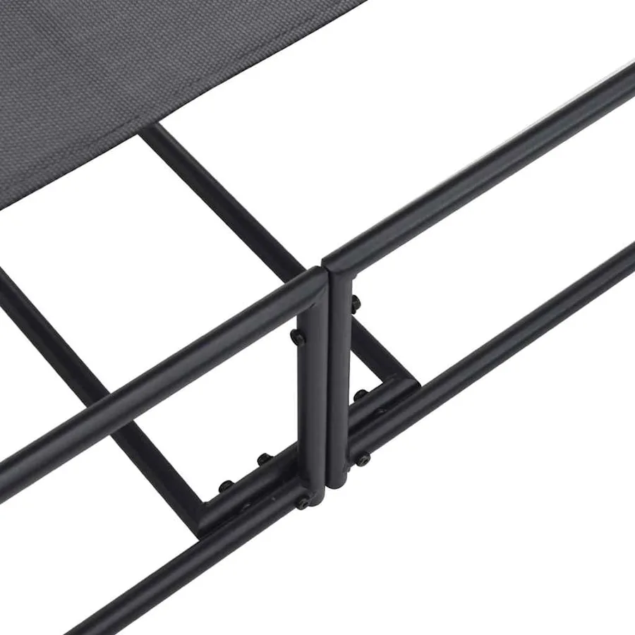 Transat de Jardin 2 pcs Noir Acier enduit de poudre - 9