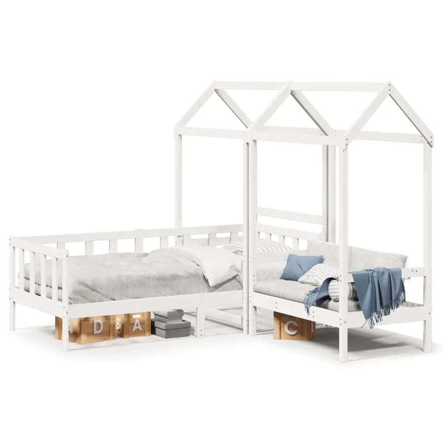 Ensemble de lit de jour et de banc et toit sans matelas blanc 80x200 cm