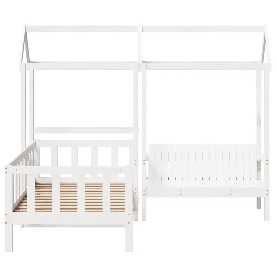 Ensemble de lit de jour et de banc et toit sans matelas blanc 80x200 cm - 4