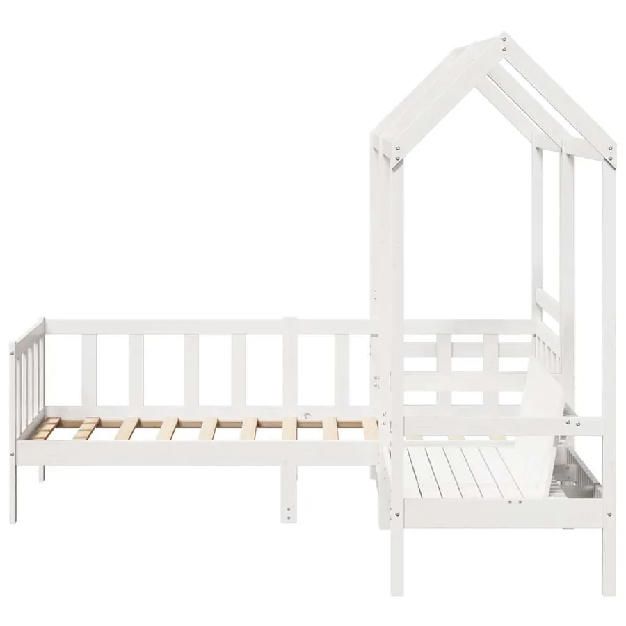 Ensemble de lit de jour et de banc et toit sans matelas blanc 80x200 cm - 8