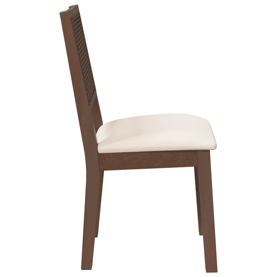 Chaises à manger coussins 2 pcs marron bois massif caoutchouc - 6