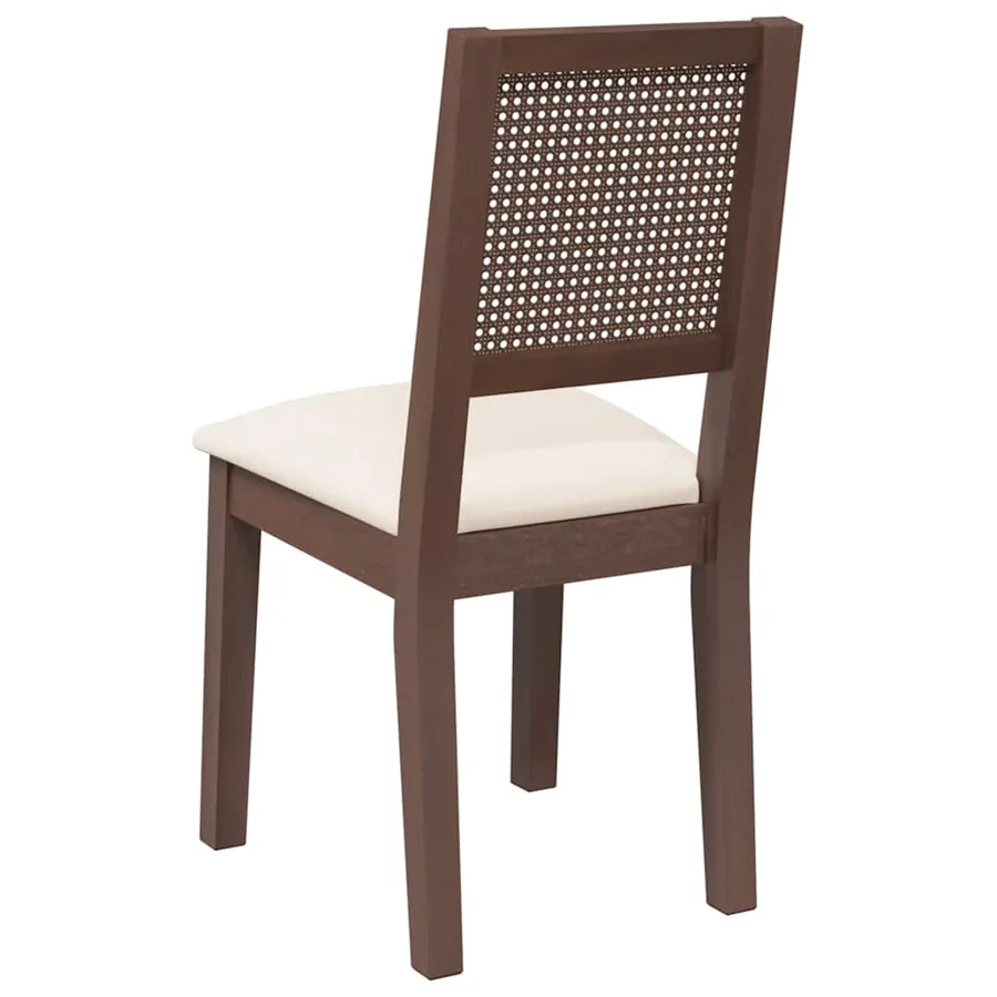 Chaises à manger coussins 2 pcs marron bois massif caoutchouc - 7