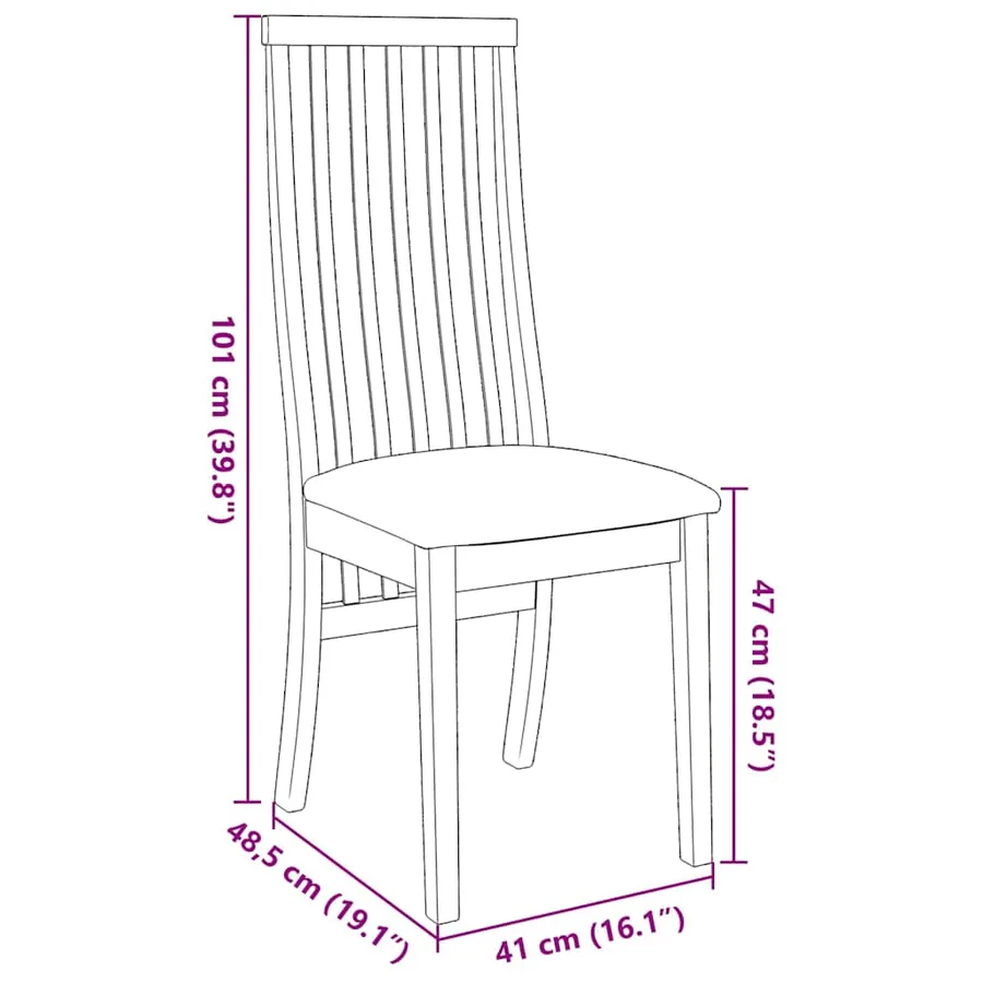 Chaises à manger coussins 2 pcs blanc bois massif caoutchouc - 11