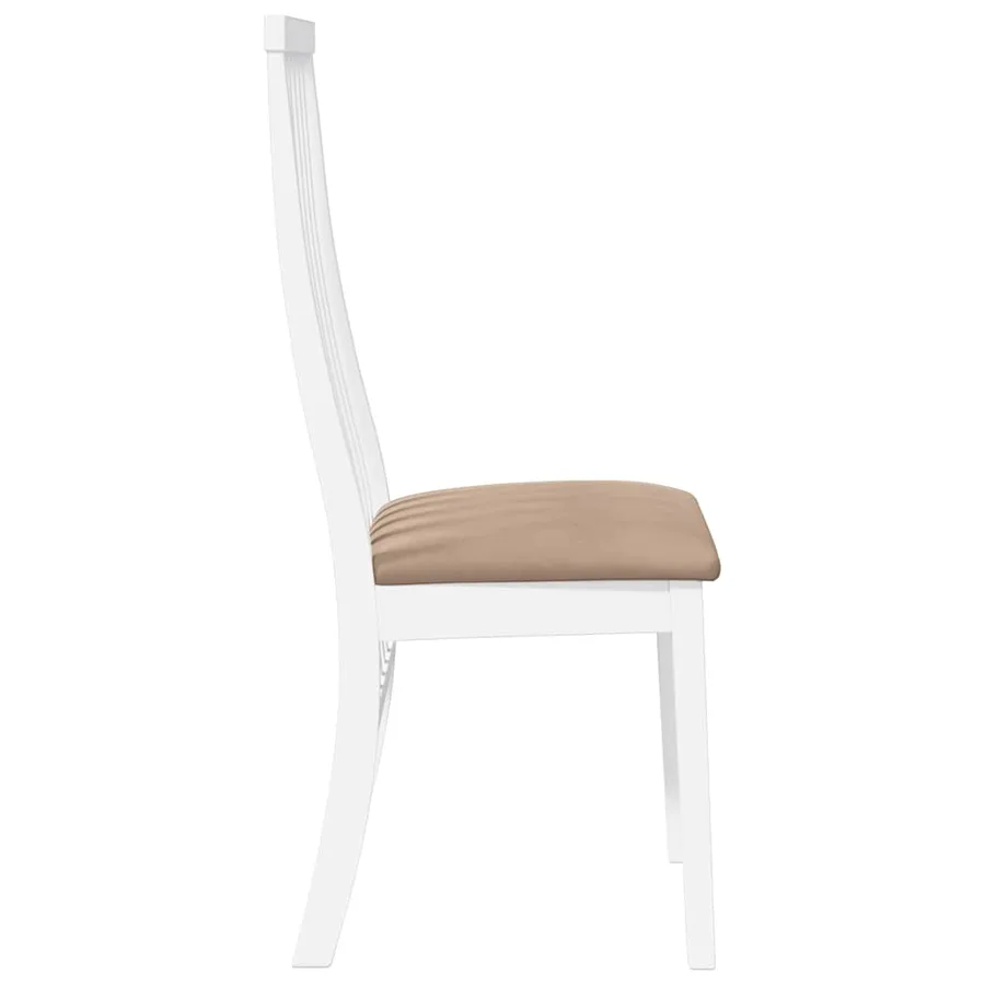 Chaises à manger coussins 2 pcs blanc bois massif caoutchouc - 6