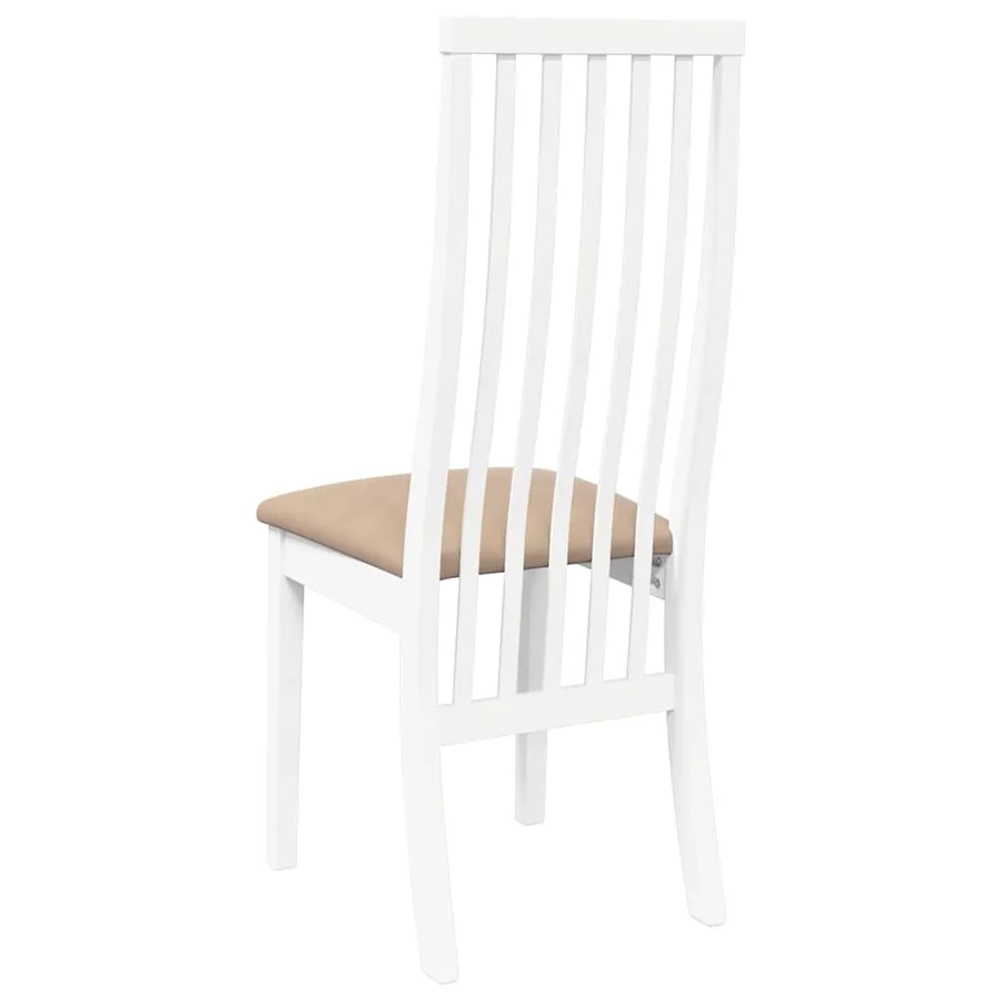 Chaises à manger coussins 2 pcs blanc bois massif caoutchouc - 7