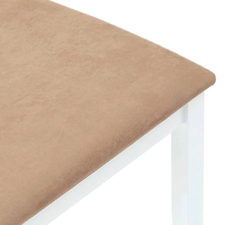 Chaises à manger coussins 2 pcs blanc bois massif caoutchouc - 8
