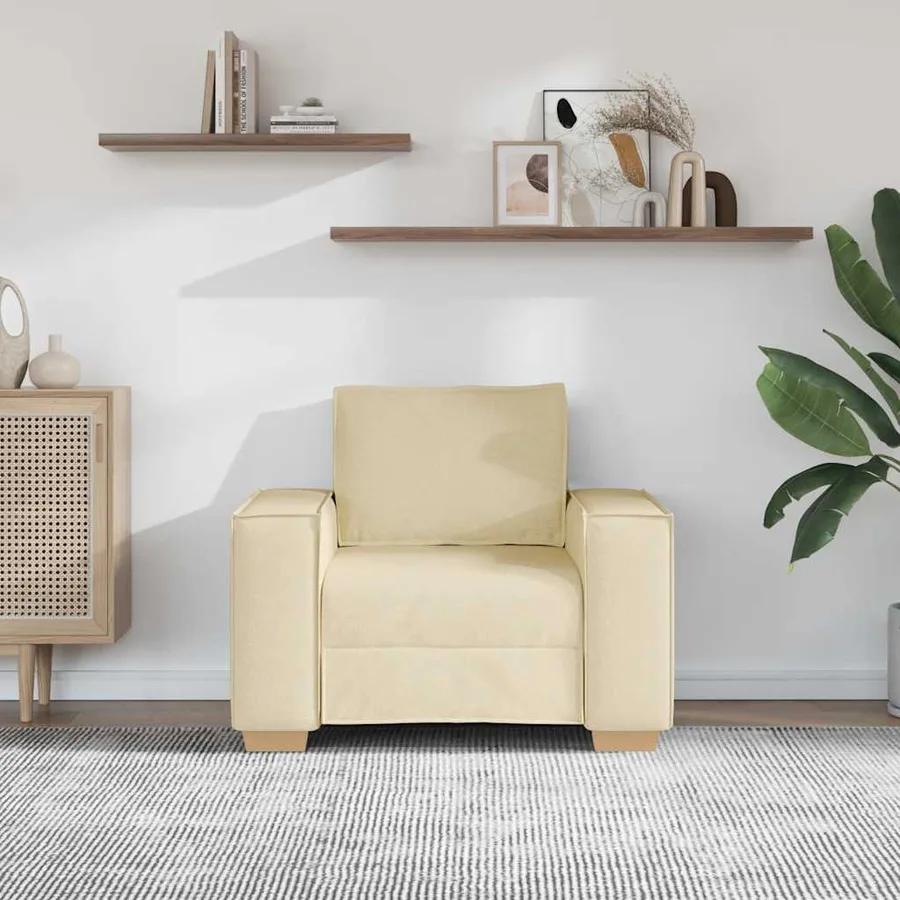Canapé-chaise Crème 100x78x84 cm Tissu - 3