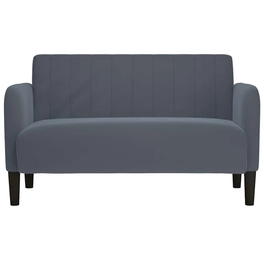 Canapé causeuse gris foncé 109 cm velours - 3