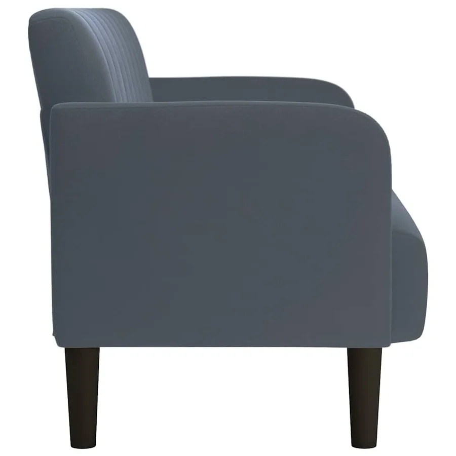 Canapé causeuse gris foncé 109 cm velours - 4