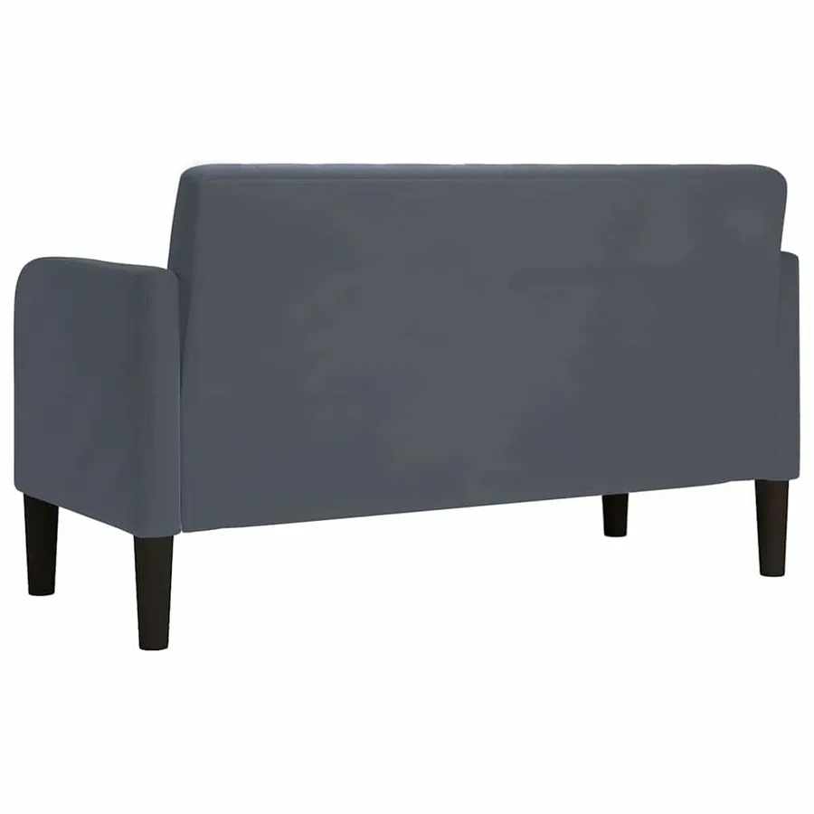 Canapé causeuse gris foncé 109 cm velours - 5